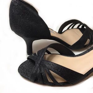 Nina New York Black Metallic Sparkle Heels…